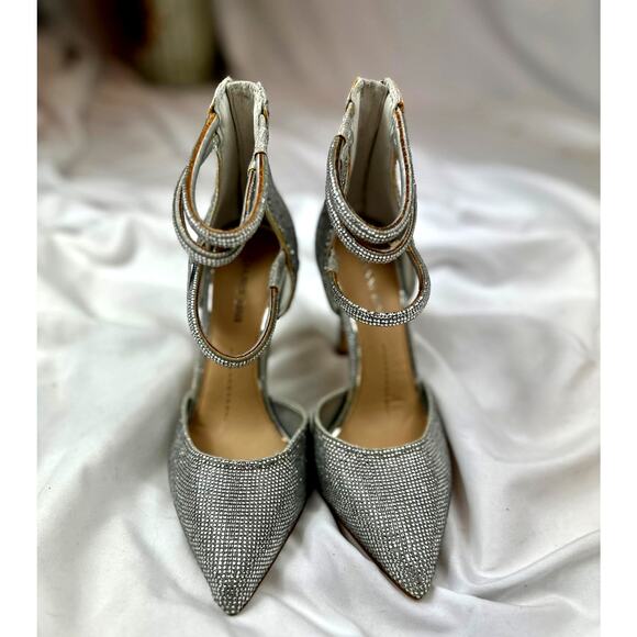 Gianni Bini Anyssah Strappy Jeweled Pumps Silver 6 - Picture 9 of 15
